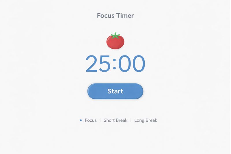 Focus Session Timer productivity tool