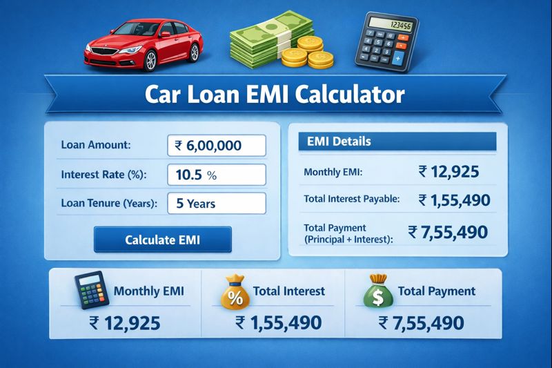 Car Loan EMI Calculator Tool