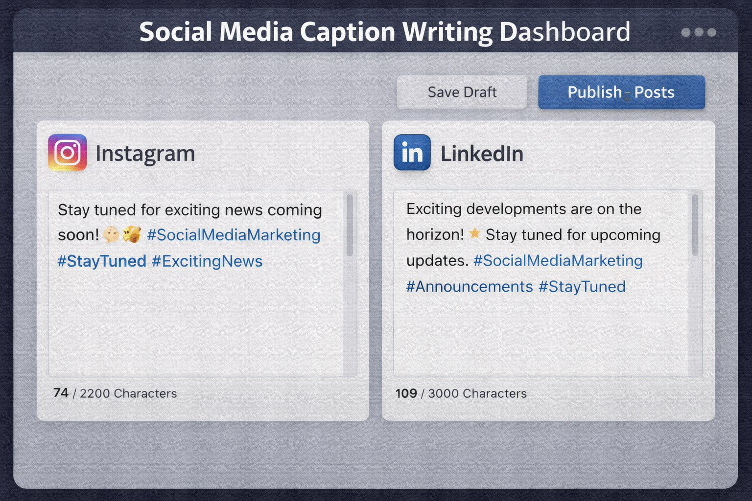 Social Media Caption Generator Tool