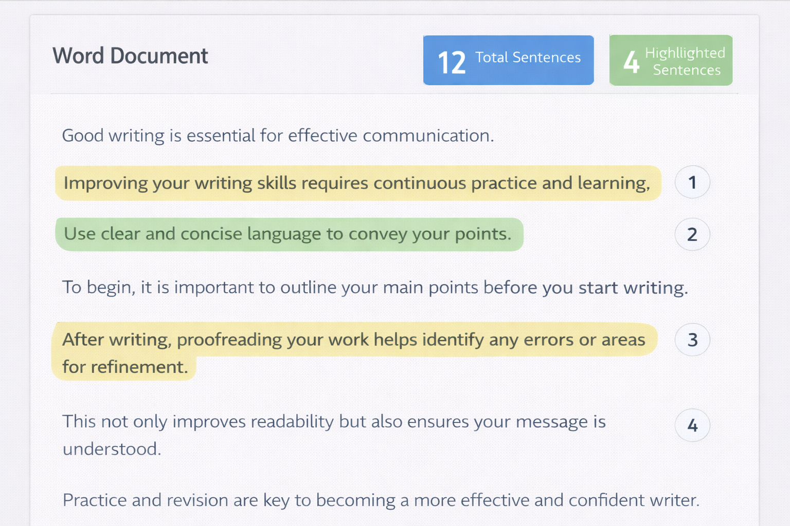 Sentence Counter tool