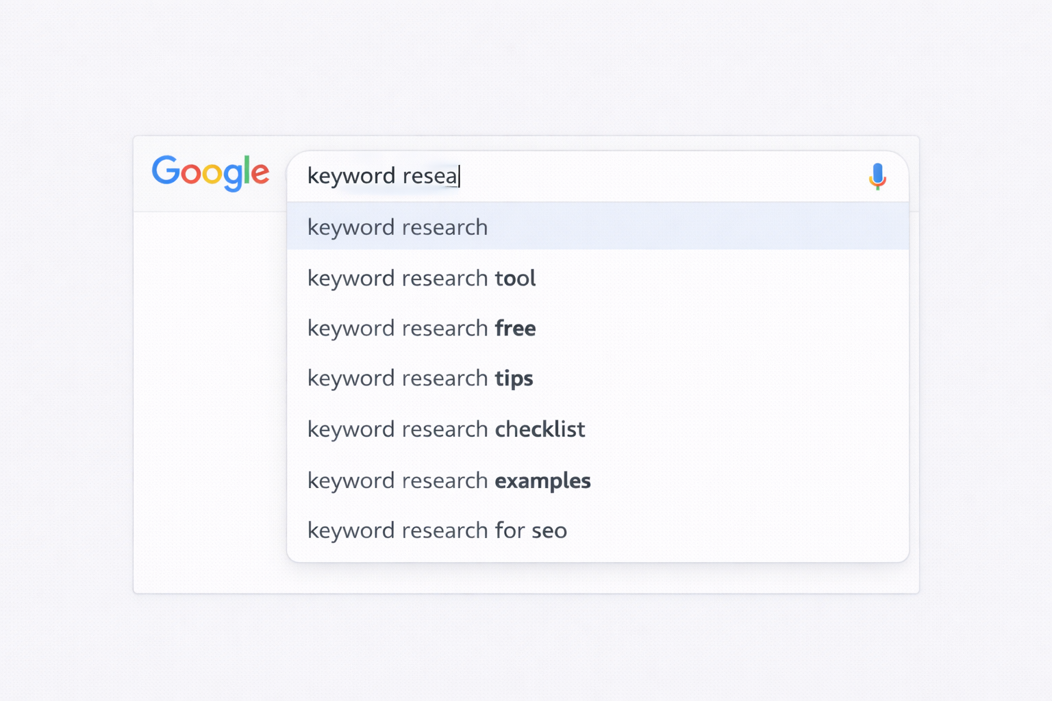 Google Keyword Suggestion Tool